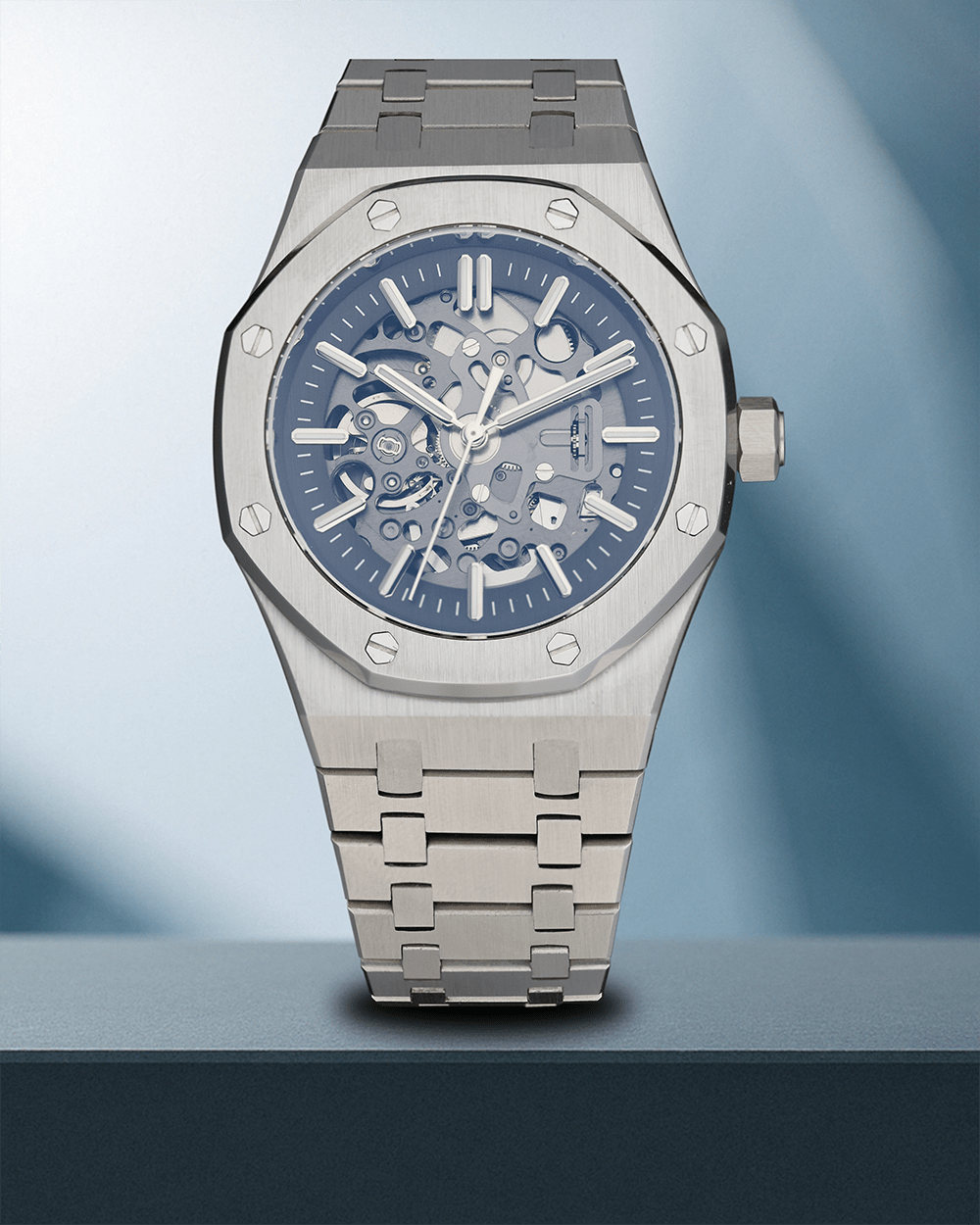 Nomods Seiko Mod -  Royal Oak Skeleton 41mm Silver