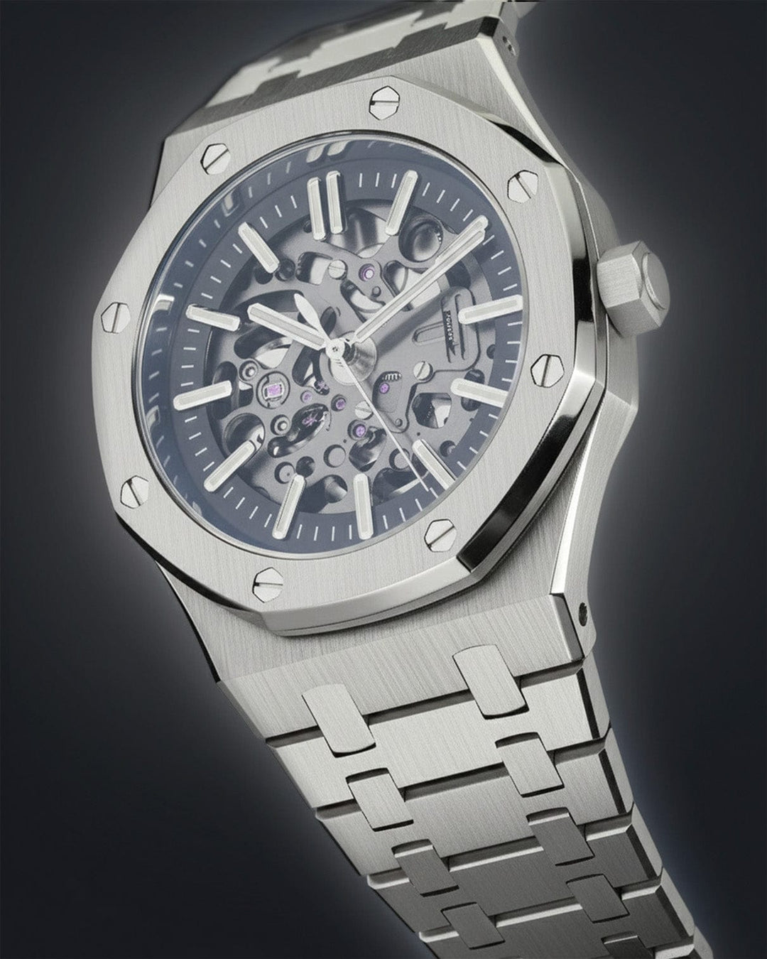 Nomods Seiko Mod -  Royal Oak Skeleton 41mm Silver
